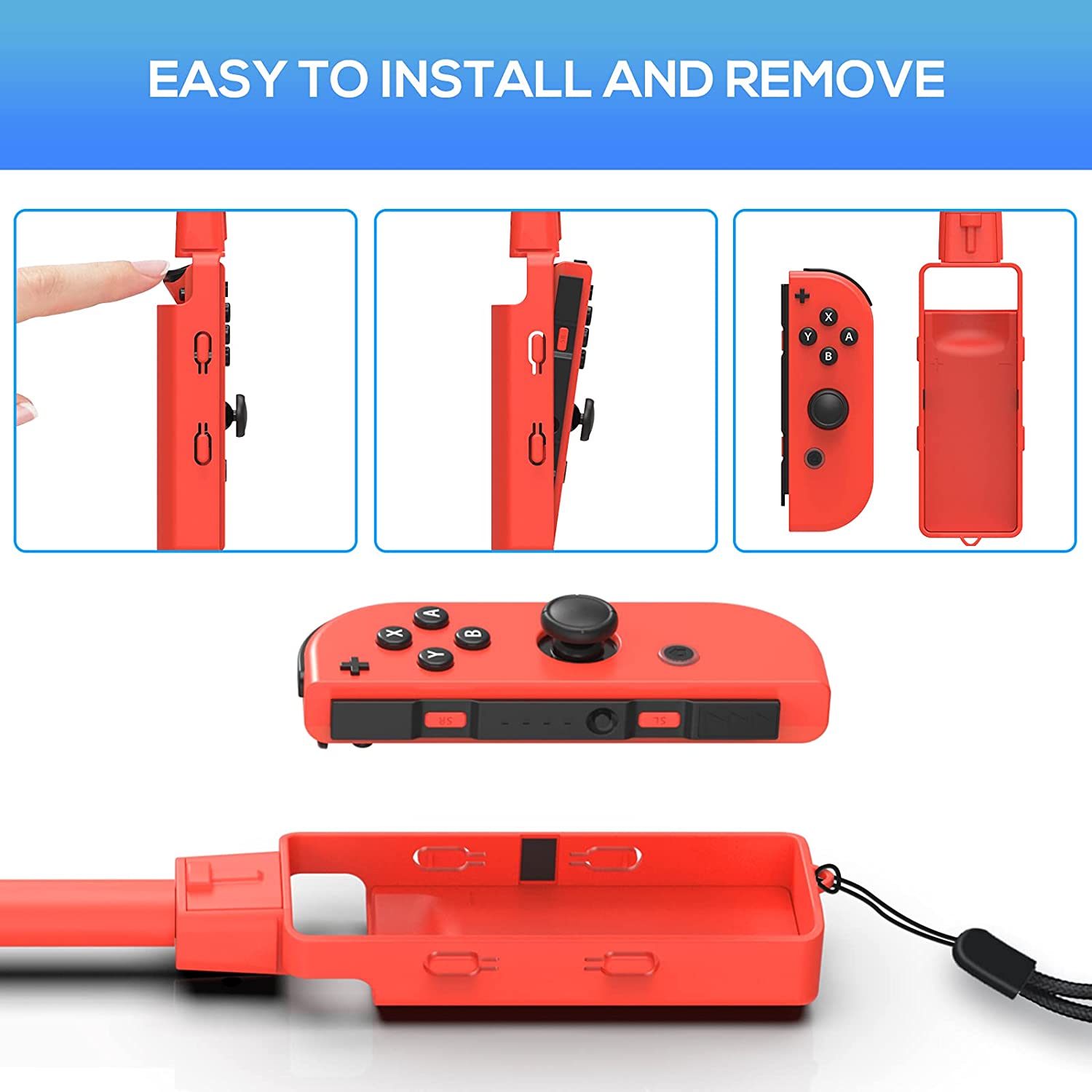PlayCool Golf Grips for Mario Golf on Switch - 2-Pack Red &amp; Blue