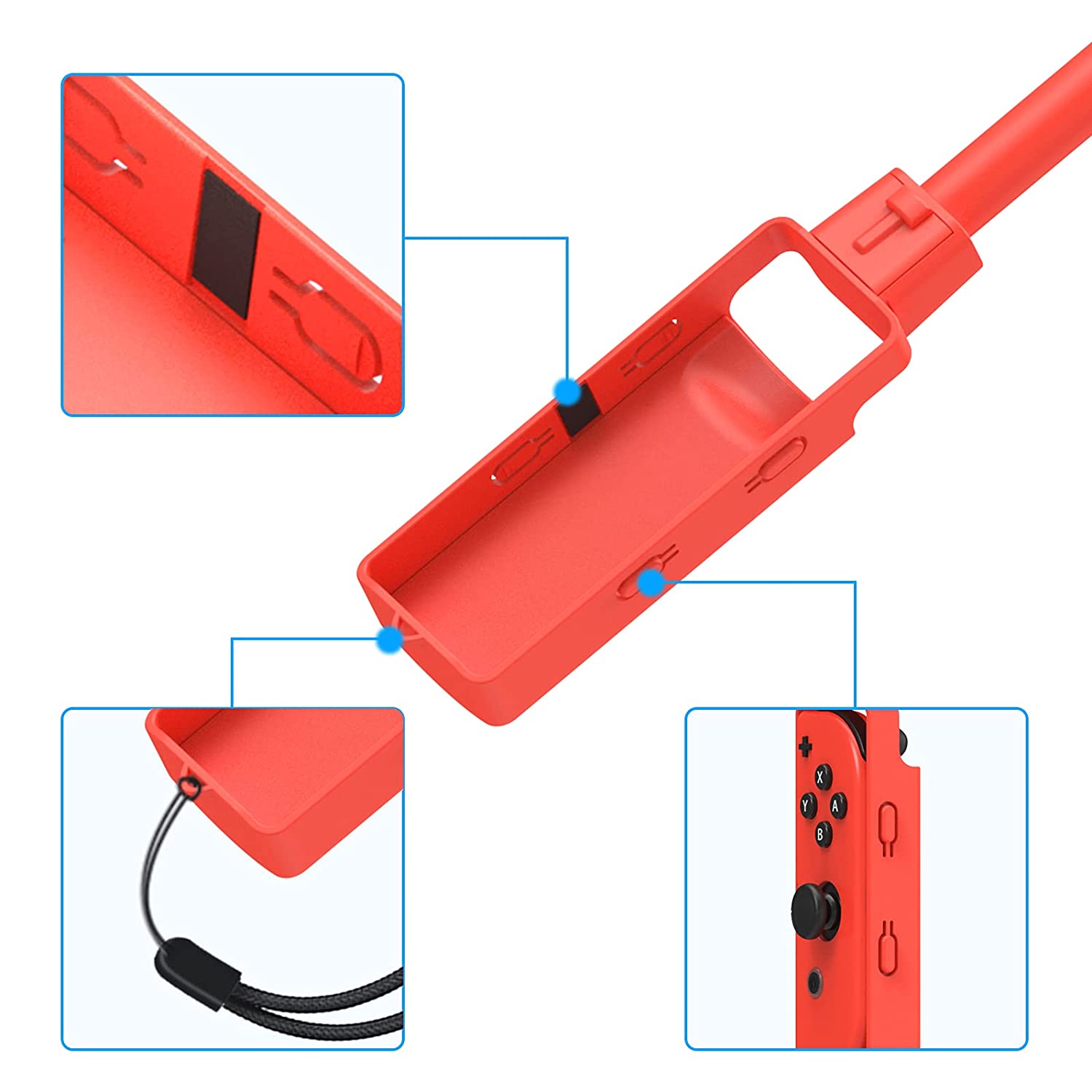 PlayCool Golf Grips for Mario Golf on Switch - 2-Pack Red &amp; Blue