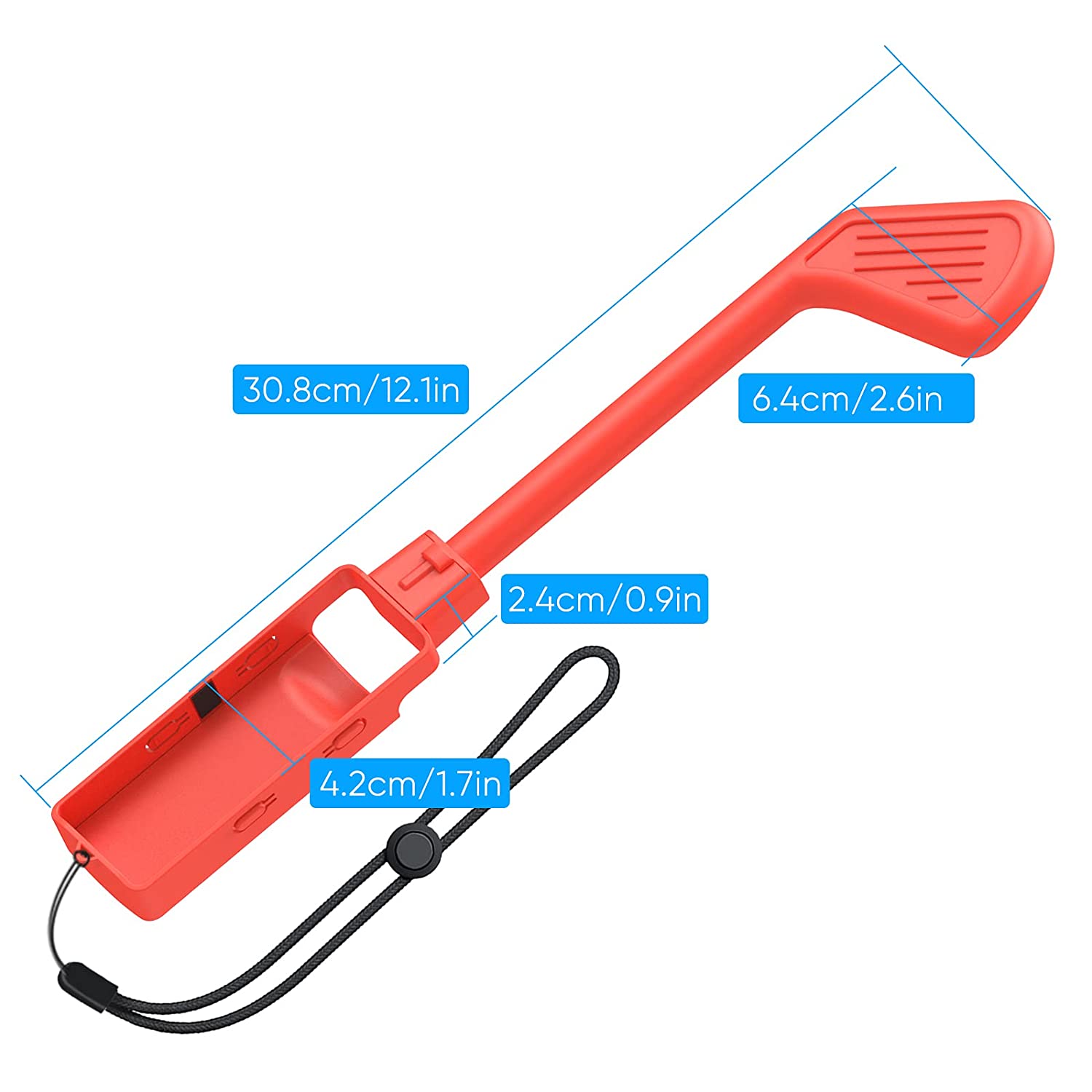 PlayCool Golf Grips for Mario Golf on Switch - 2-Pack Red &amp; Blue