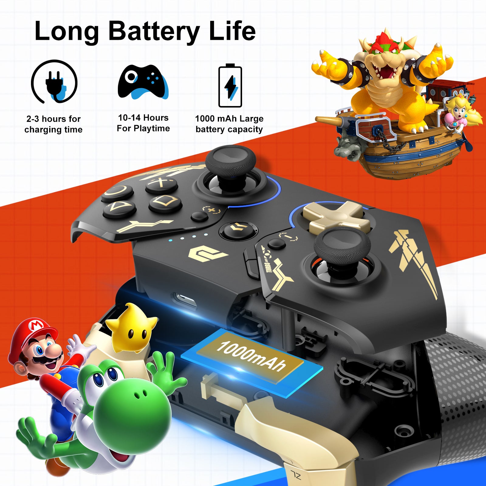 PlayCool Pro controller for Nintendo Switch/Lite/OLED - RGB, NFC, Turbo