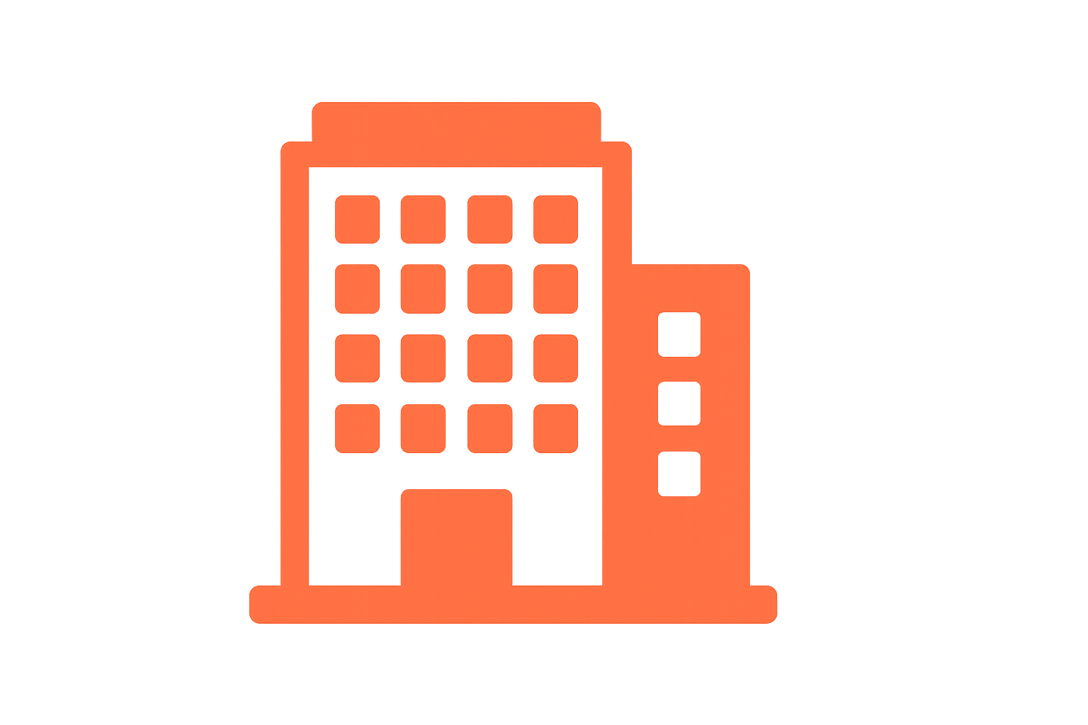 generate building icon with orange color