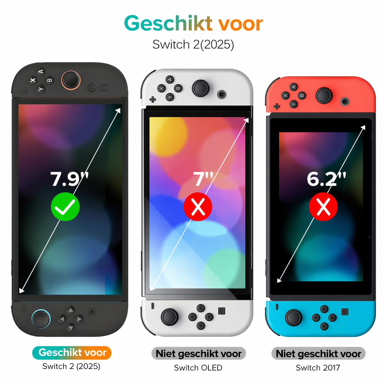 Nintendo Switch 2 screenprotector – 2 stuks tempered glass 9H