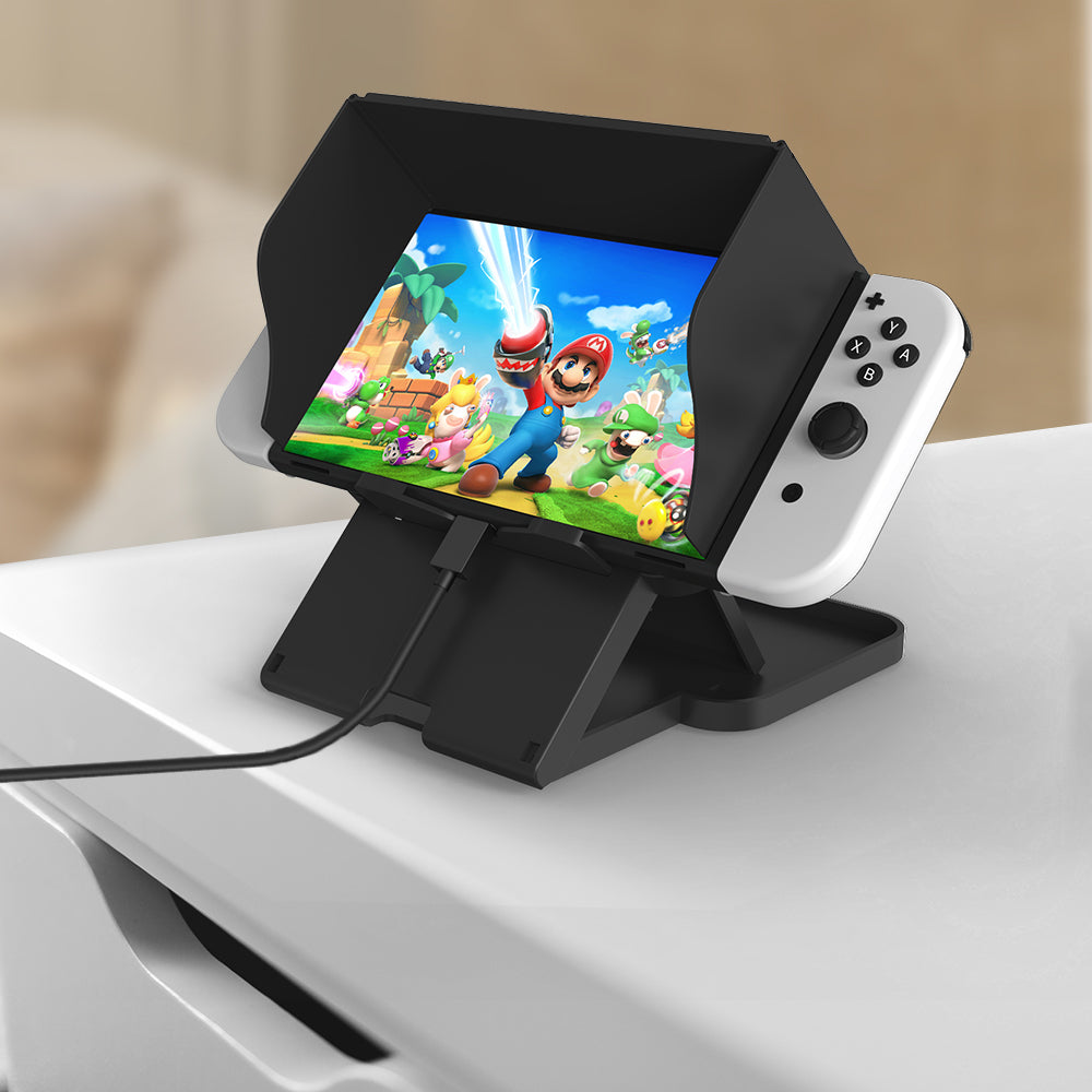 PlayCool 4-in-1 Set for Switch/Lite/OLED - Grip, Case, Stand &amp; Sunshade